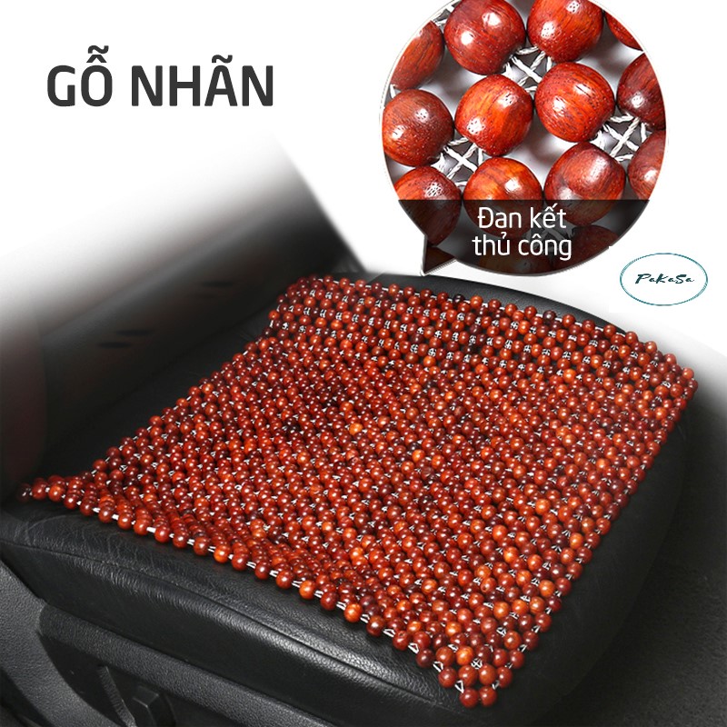 Miếng Đệm Hạt Gỗ PaKaSa Massage Ghế Ô TÔ , Xe Hơi , Ghế Văn Phòng KT 45 x 45 cm - Chính Hãng