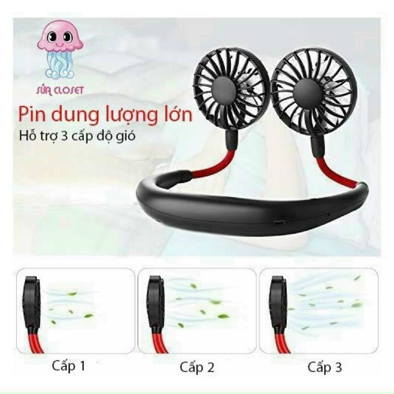 Quạt Đeo Cổ Mini Cổng USB Tiện Lợi