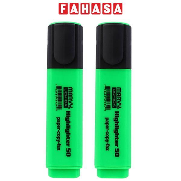 Vỉ 2 Bút Dạ Quang - Marvy HL50 - Fluorescent Green