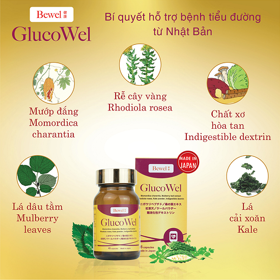 Thực phẩm chức năng hỗ trợ điều trị tiểu đường từ Nhật Bản Bewel Glucowel