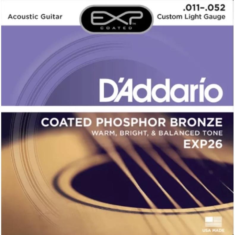 Dây đàn guitar acoustic D’Addario EXP26 Coated Phosphor Bronze + Tặng kèm Capo, pick 50K