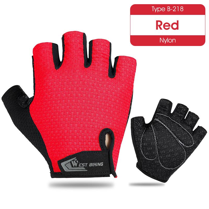 WEST BIKING Găng Tay Xe Đạp Mùa Hè Chống Sốc Làm Dày Miếng Lót Ngón Găng Tay Xe Đạp Cho Thể Thao Đi Bộ Đường Dài MTB Xe Máy Xe Đạp Găng Tay Color: 218 Black Size: XL