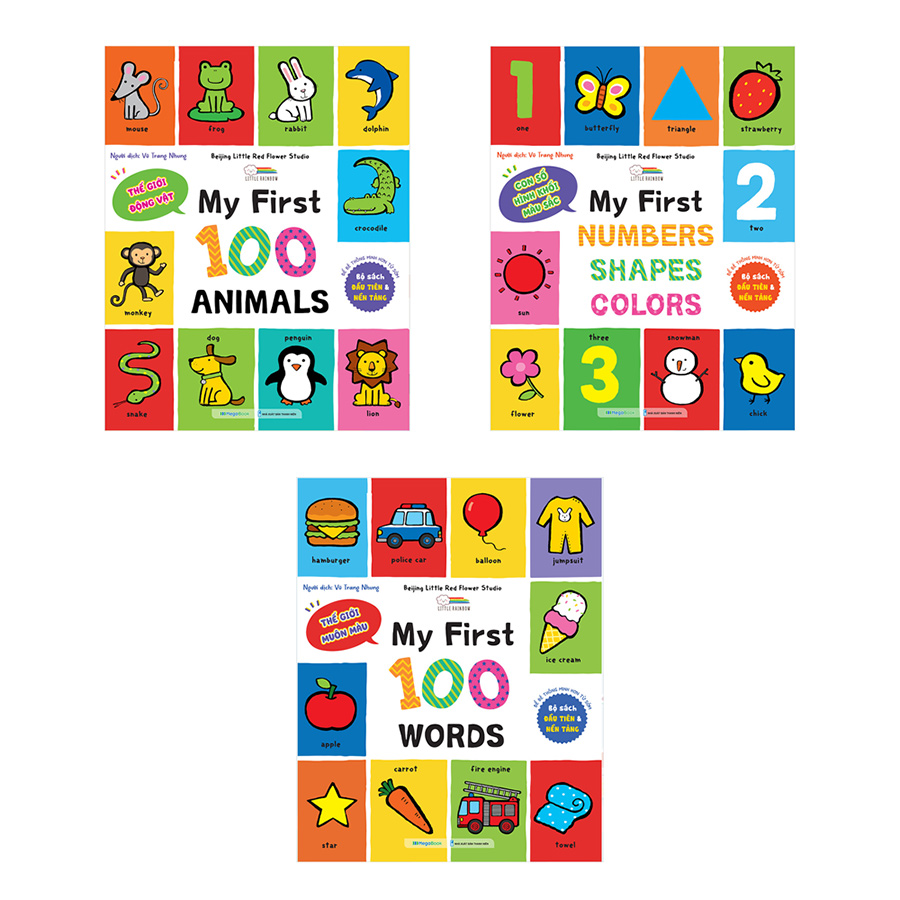 Combo My First 100 Words - 100 Animals - Numbers - Shapes - Colors - Sách từ vựng đầu đời cho bé (3 cuốn)