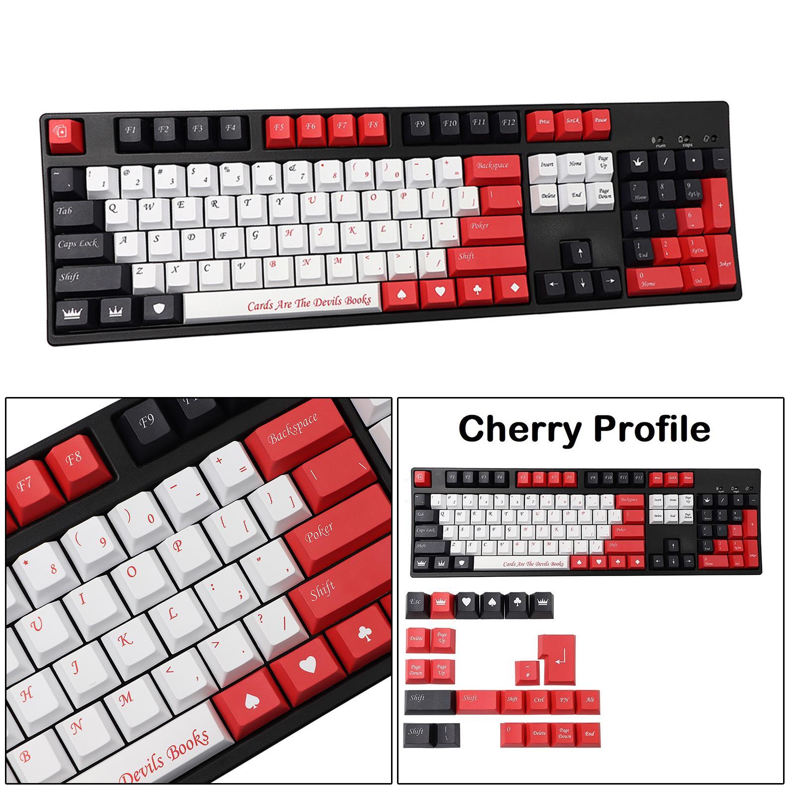 135-Key Poker theme Keycaps Keyset Switches for Cherry 87 keys Gaming