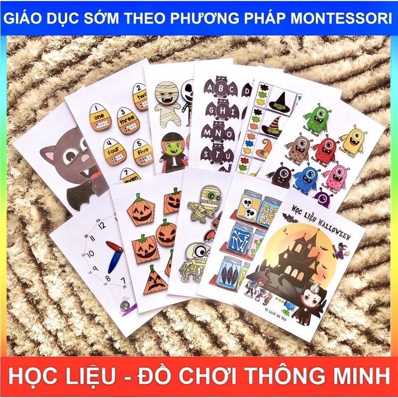 Bộ Học Liệu chủ đề HALLOWEEN - Học liệu Bóc dán cho bé