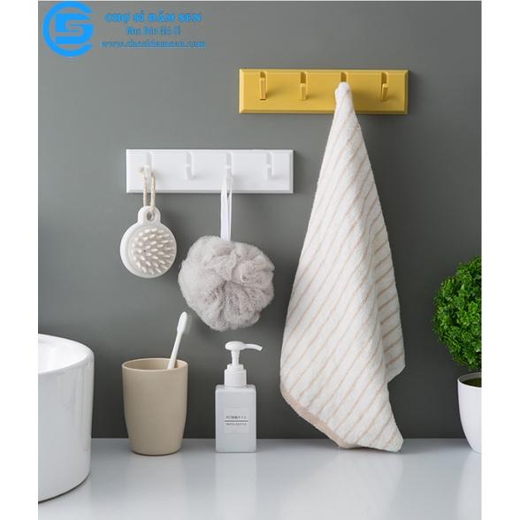 Thanh treo đồ 4 móc gấp gọn dán tường,tủ quần áo, nhà bếp, nhà tắm siêu tiện lợi