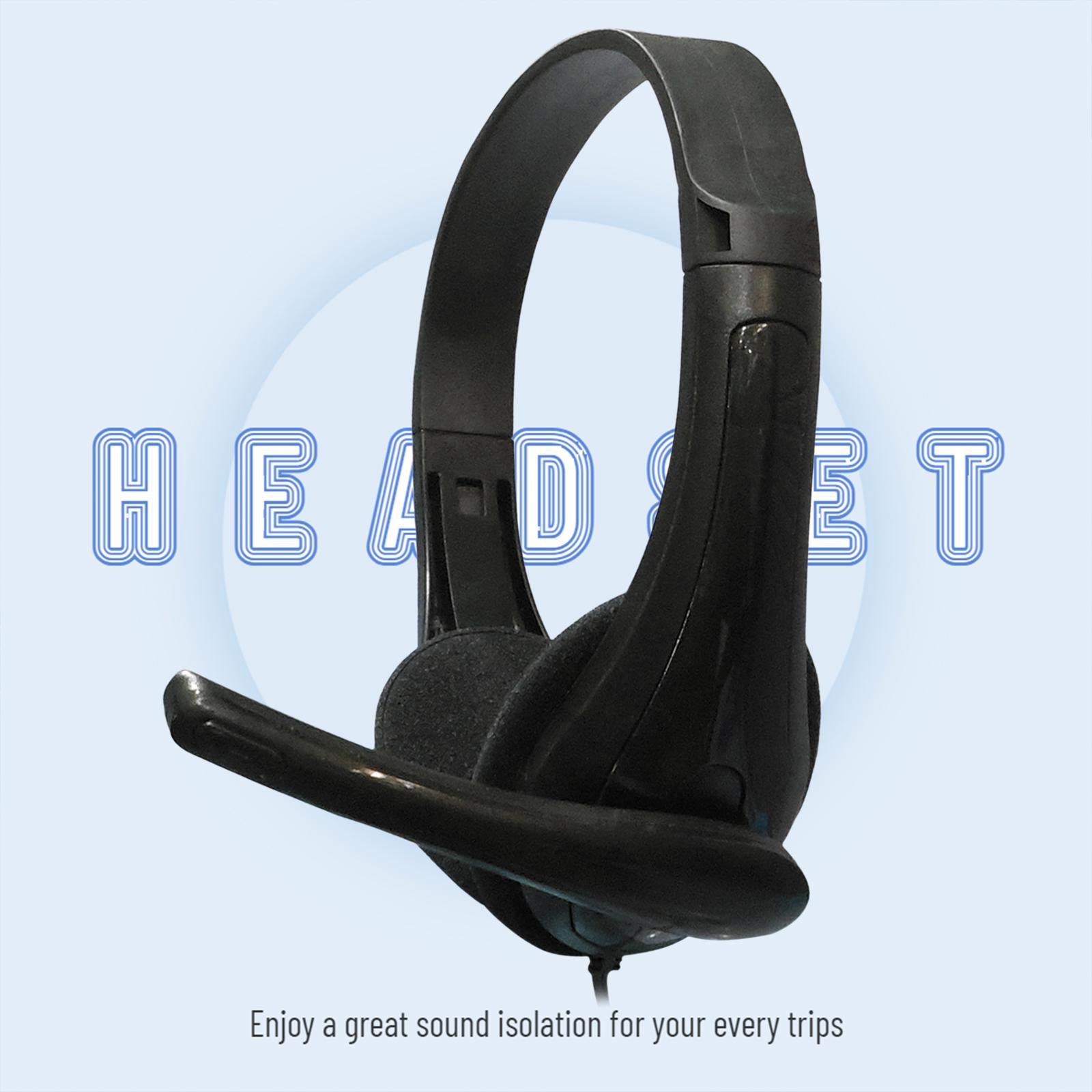 Wired Headphones 3.5mm Audio Cable Music Over Ear Headset for Cellphones Kids Online Class