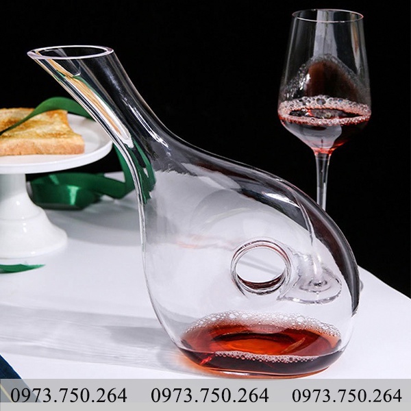 Decanter rượu vang hình ốc sên nghiêng 1200ml