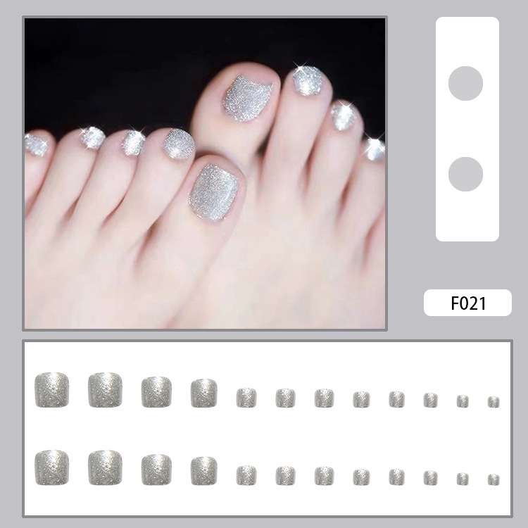 Bộ 24 móng chân giả như hình F021 (Kèm keo+ dũa móng chân)
