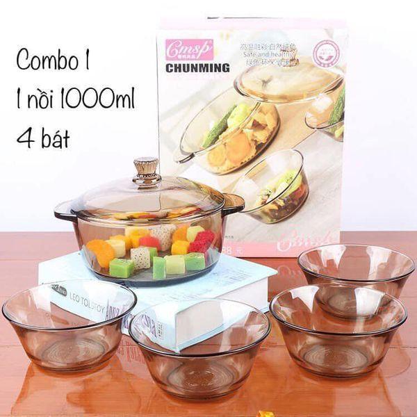 BỘ 5 MÓN THỐ & BÁT THUỶ TINH CHỊU NHIỆT
