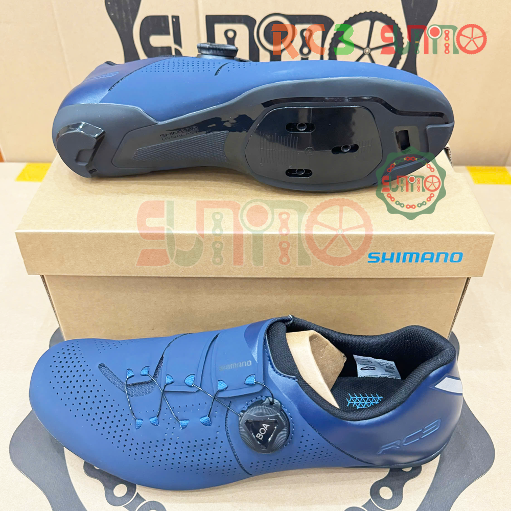 Giày can xe đạp road SHIMANO RC302 xanh navy fullbox chính hãng