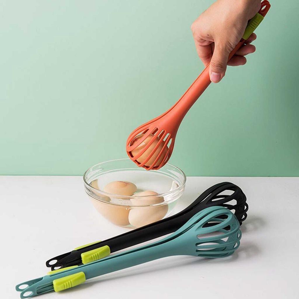 Creative Multifunctional Nylon Whisk Dual-purpose eggs beater Food Tongs Manual Mixer Baking Tools Kitchen Accessories Practical