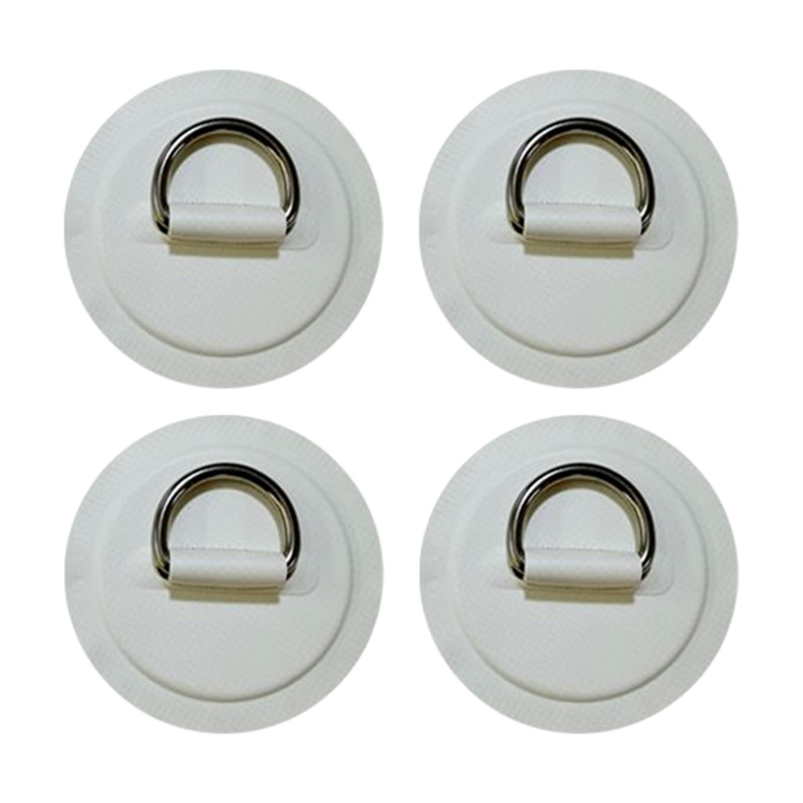 4Pcs D Rings Patch Stainless Steel Cord Buckles for Boat Paddle Board Dinghy