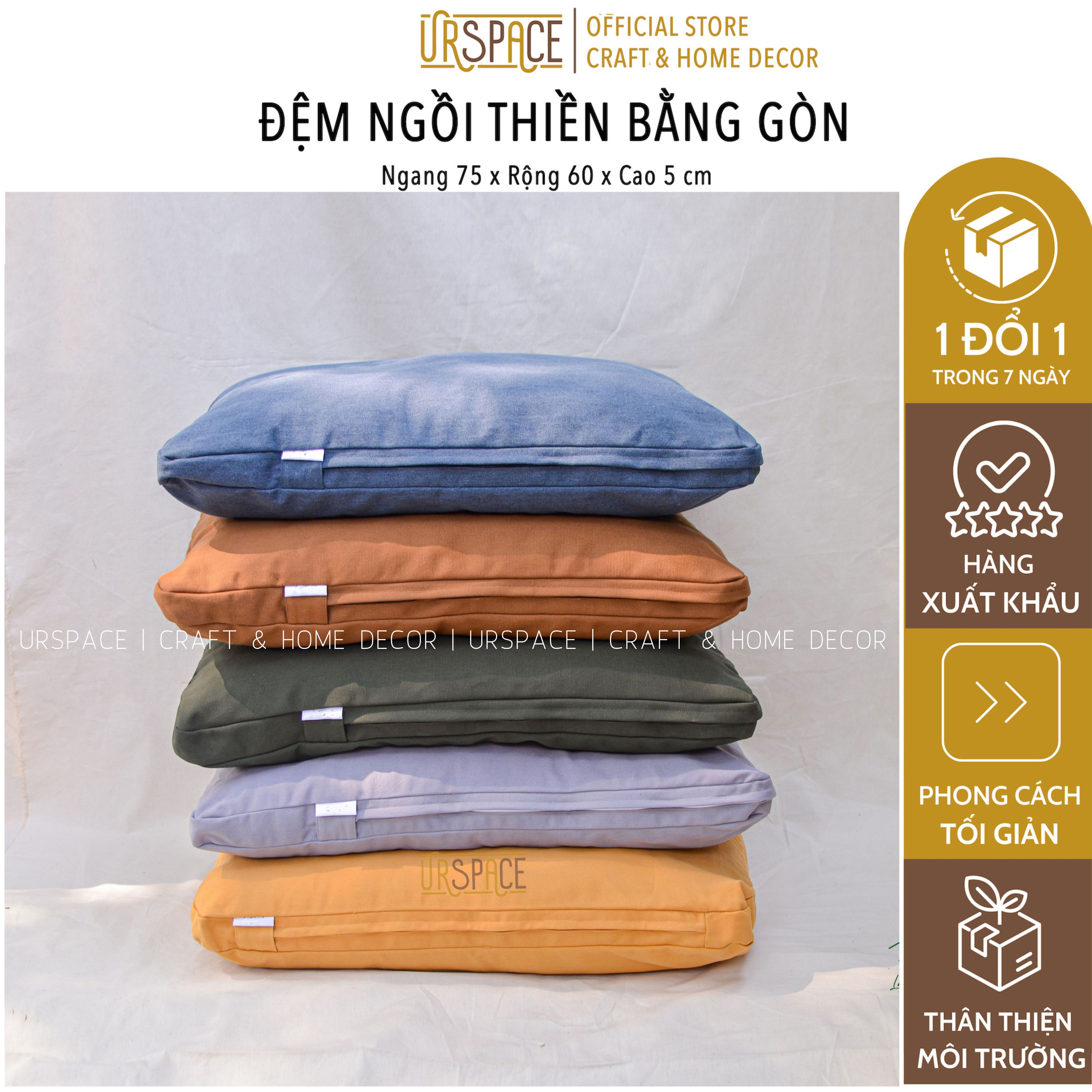 Đệm Thiền Yoga URSPACE Hình Chữ Nhật Bằng Gòn Đơn Sắc /