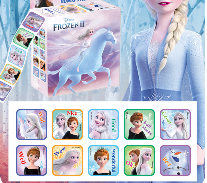 Đồ chơi dính dán - Combo 2 SET CUỘN 200 miếng STICKER CÁC NHÂN VẬT HOẠT HÌNH CHO BÉ