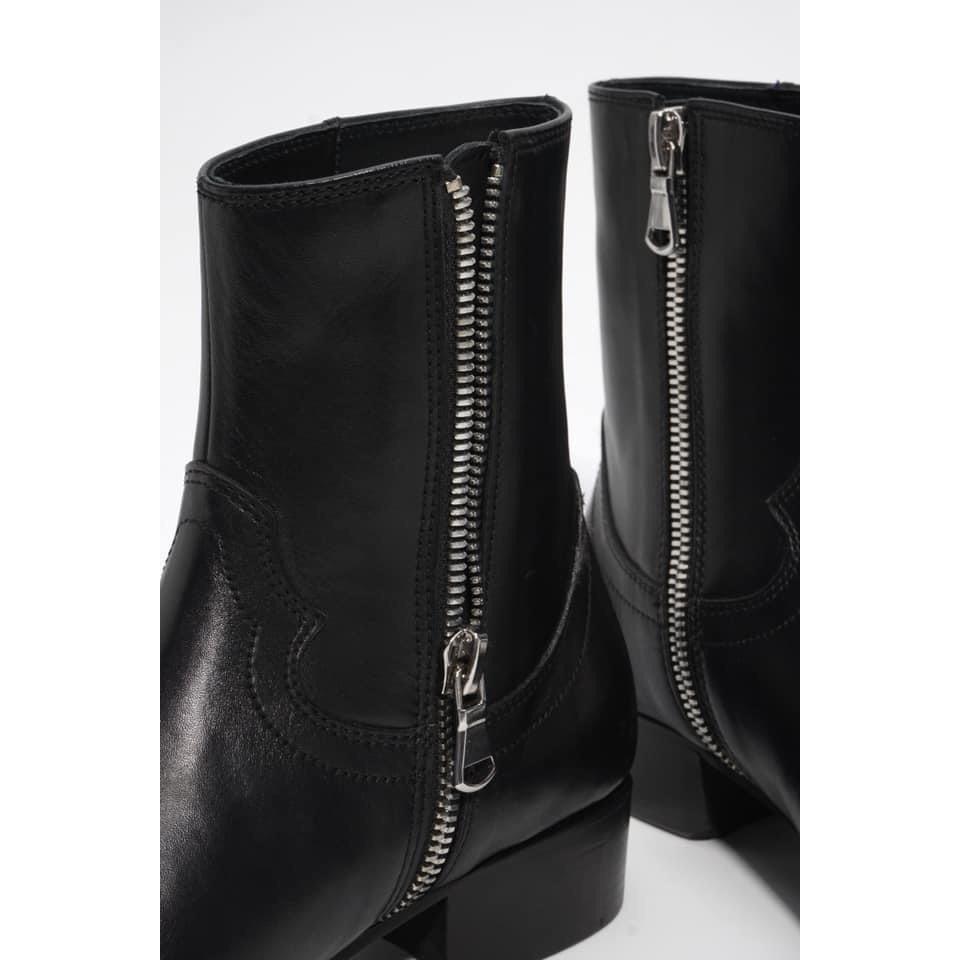 Giày Zip Boots đế gỗ, 4cm Heel Boots, Zipper