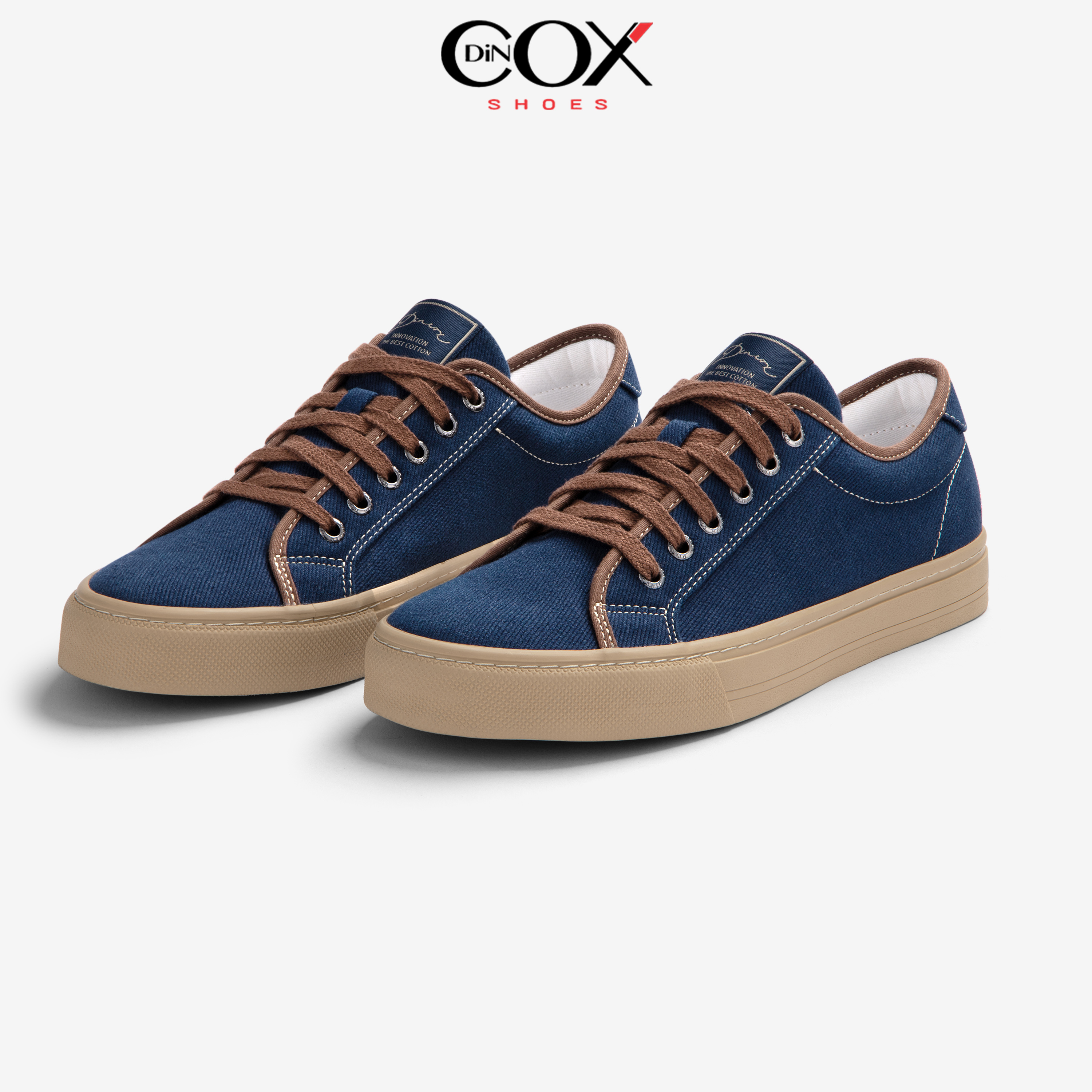 Giày Sneaker Vải Canvas Nam Nữ E12 Dark Navy Dincox
