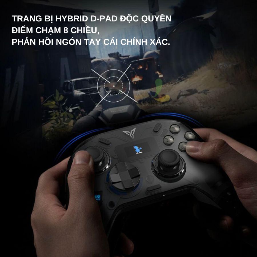 Tay cầm chơi game Flydigi Apex 3 - Bộ điều khiển gaming cảm biến chuyển động nâng cấp, màn hình LED 16,8 triệu màu đẹp - Hàng nhập khẩu