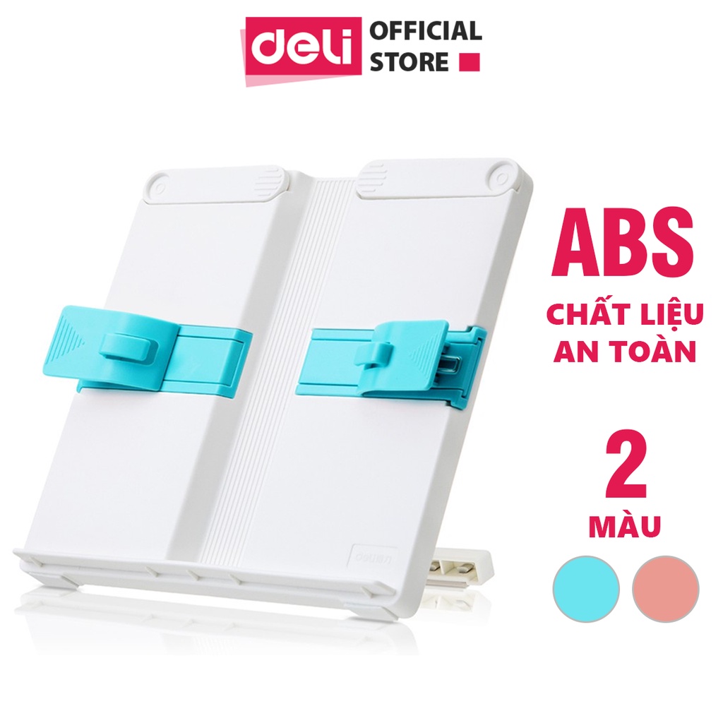 Giá Đỡ Sách, Kẹp Sách, Đỡ Điện Thoại, Ipad Để Bàn Học Deli - Chống Cận Thị, Chống Gù Lưng - Thiết Kế Thông Minh Tiện Dụng Dành Cho Bé - Màu Xanh Màu Hồng - 70531 - Hồng