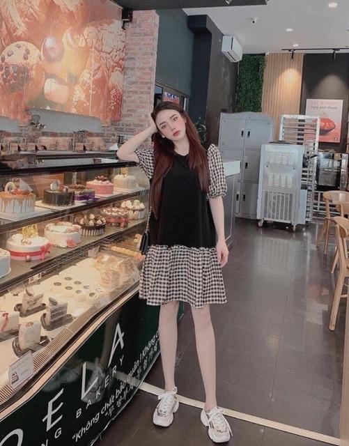 Đầm suông phối caro Bigsize 60-85 ký