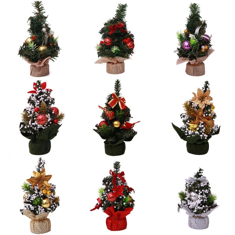 Cây thông Noel mini để bàn cao 20cm trang trí Giáng sinh