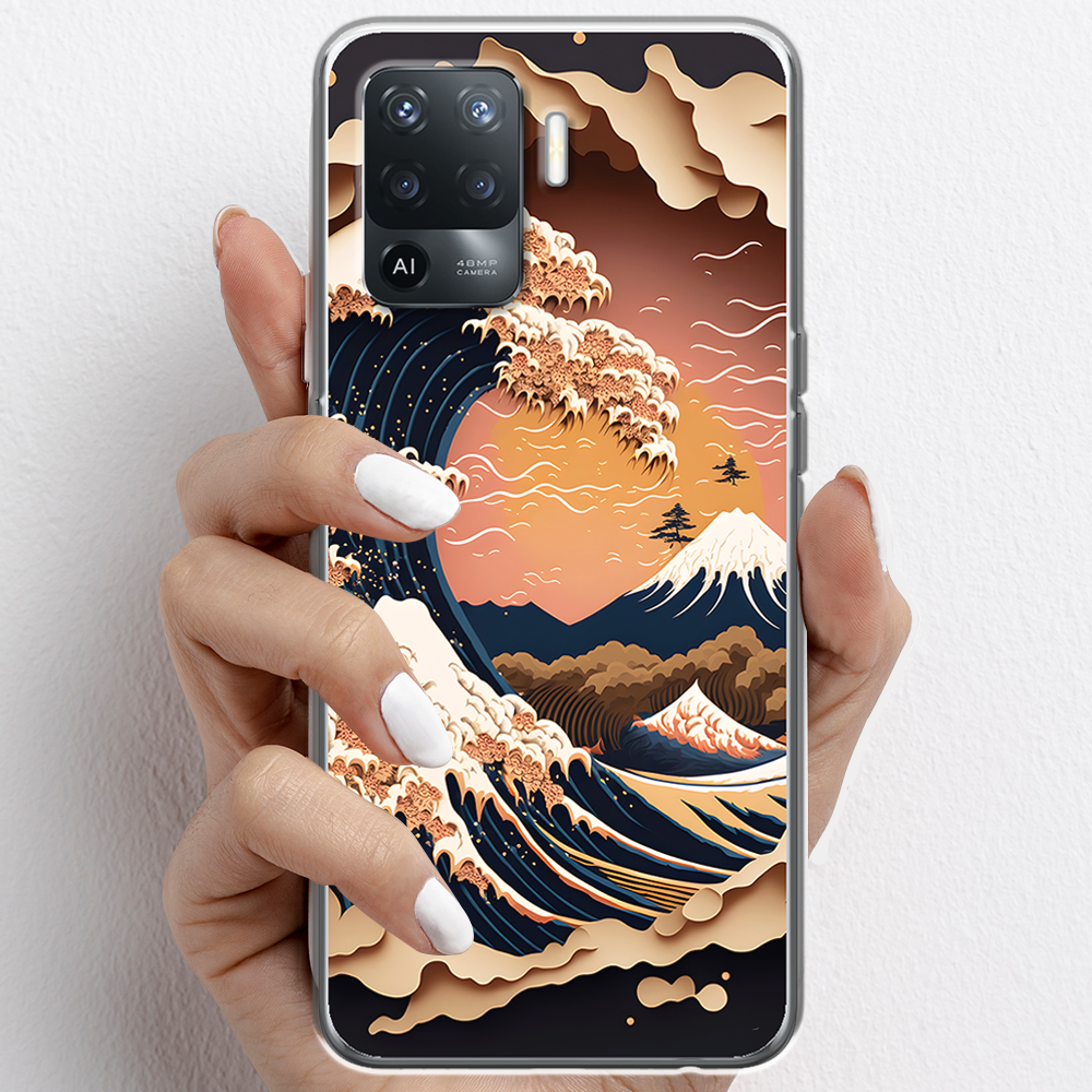Ốp lưng cho Oppo A54, Oppo A94 nhựa TPU mẫu Sóng biển