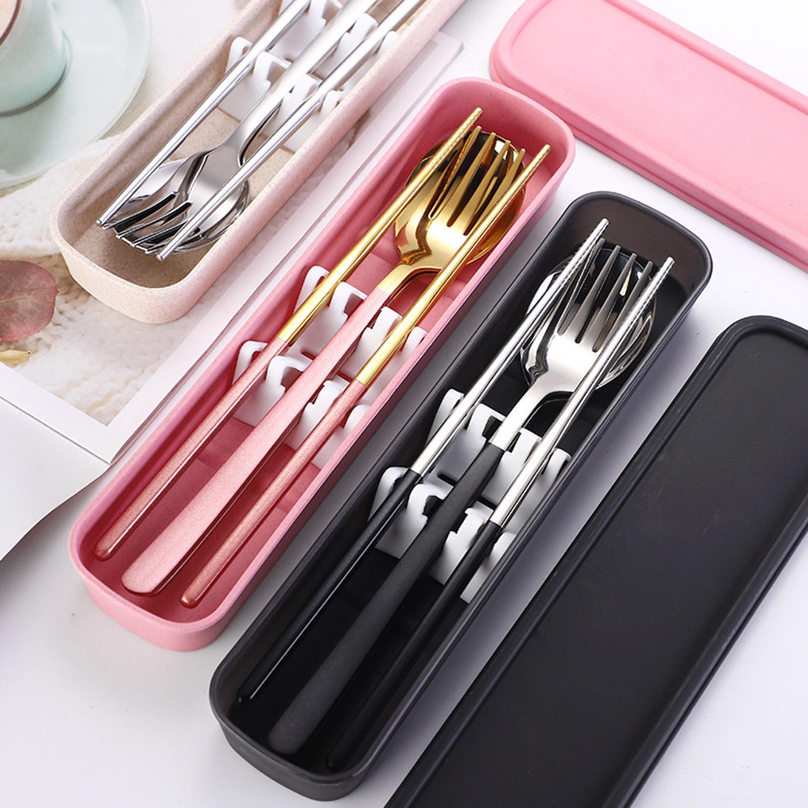 3x Cutlery Set Modern Flatware Utensil Spoon Fork Chopsticks for Childs Kids