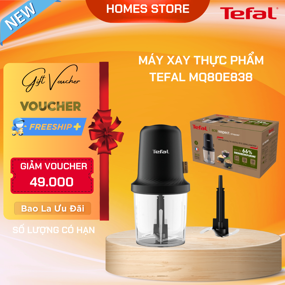 Máy Xay Thịt Thực Phẩm Đa Năng TEFAL MQ80E838 - Nhập Khẩu Đức Dung Tích 0.5 Lít Công Suất 500 W - Hàng Nhập Khẩu