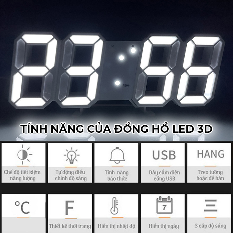 Đồng Hồ LED Để Bàn BUDECOR và Treo Tường Sang Trọng