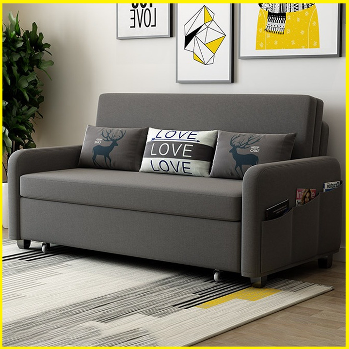 GIƯỜNG SOFA THÔNG MINH. GIƯỜNG SOFA ĐA NĂNG CÓ HỘC CHỨA ĐỒ KIÊM GHẾ SOFA. GHẾ SOFA GIƯỜNG CAO CẤP KHUNG THÉP CHỊU LỰC SƠN TĨNH ĐIỆN. KÈM 3 GỐI TONE SUR TONE