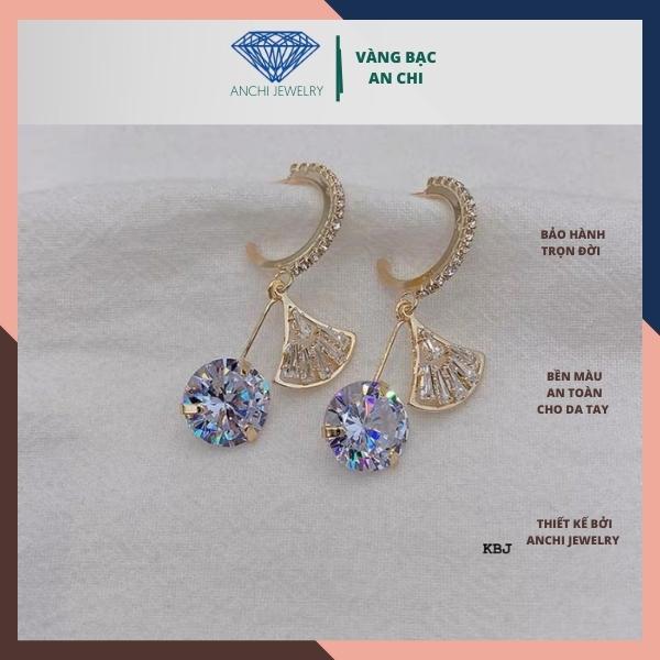 Bông tai công chúa sang chảnh chất liệu bạc ta sáng đẹp không đen xỉn,An chi Jewelry