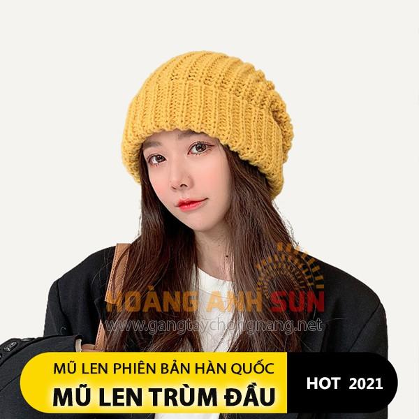 Mũ len trùm đầu nữ SIÊU_TO Mũ len dệt kim phiên bản Hàn Quốc cho nữ giữ ấm đầu tai có 4 màu, không phai màu