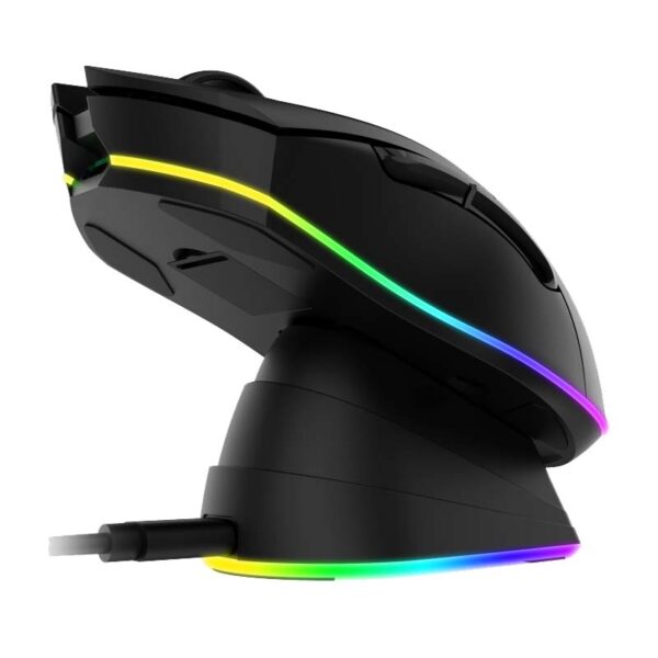 Chuột Gaming Không Dây DAREU EM901X RGB SUPERLIGHT, FAST CHARING DOCK (Black/White/Pink) - Hàng Chính Hãng