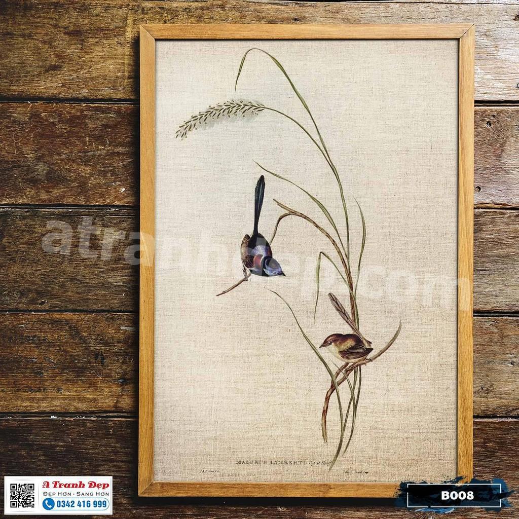 Tranh Canvas minh họa loài chim sẻ nàng tiên - B008