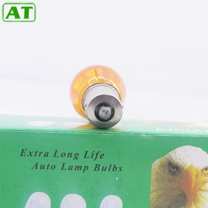 Hộp 10 Bóng Đèn Xi Nhan Ô Tô Chân Cài Lệch 12V 21W Màu Vàng