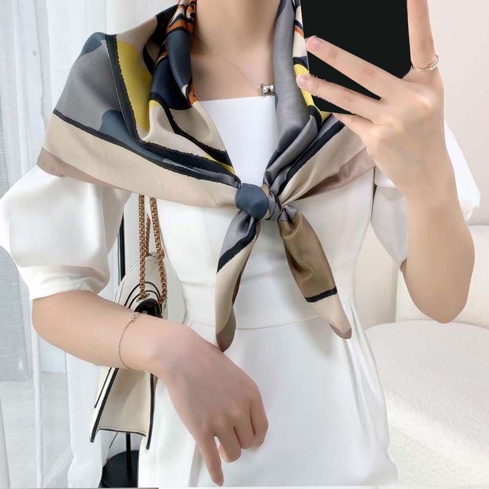 Khăn Choàng Lụa Satin Mềm In Họa Tiết VANES1 Thời Trang Dành Cho Nữ