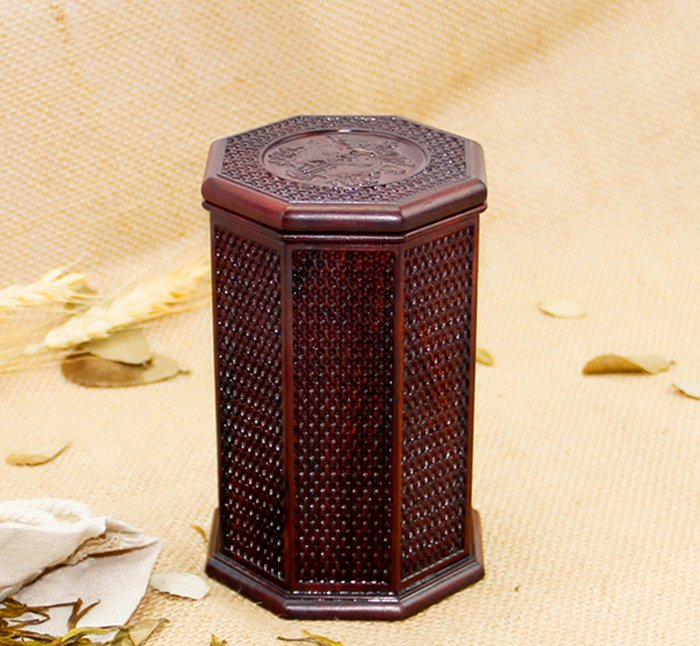 Hộp trà mini gỗ trắc kiểu bát giác -TD08