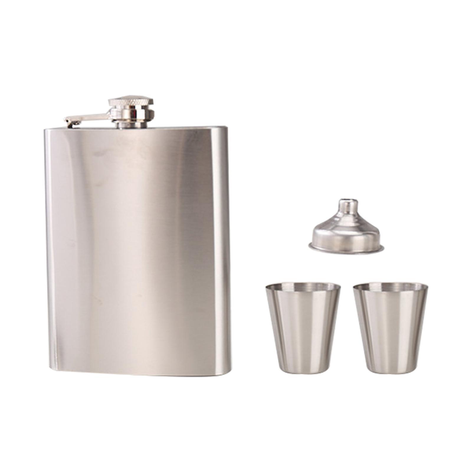 Portable Hip  Set Funnel Cups  Alcohol Stainless Steel  12x9cm