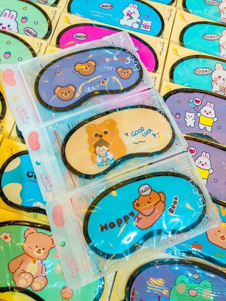 Miếng bịt mắt ngủ 3D có túi gel làm mát hình ảnh hoạt hình dễ thương