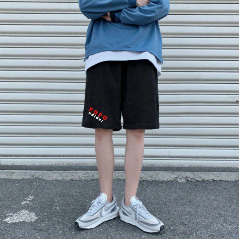 Quần short unisex nam nữ ống rộng phong cách Hàn