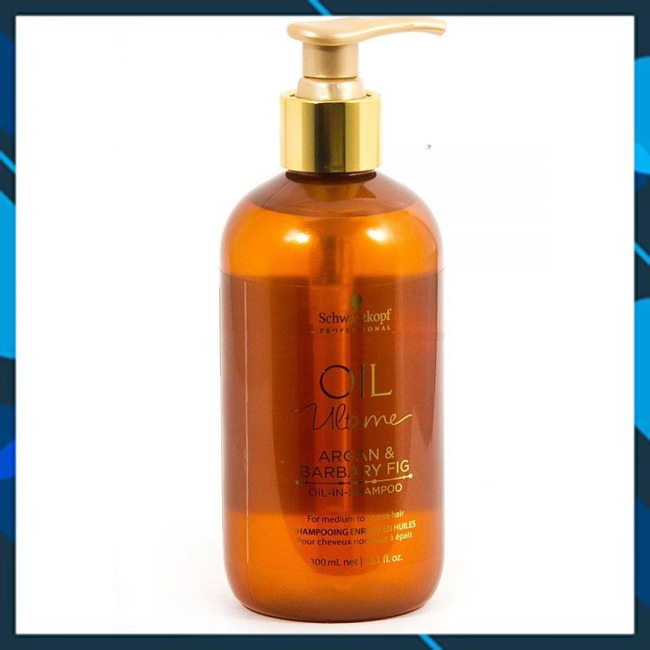 Dầu gội Schwarzkopf OIL Ultime Argan &amp; Barbary Fig Oil shampoo chăm sóc tóc to sợi thô cứng