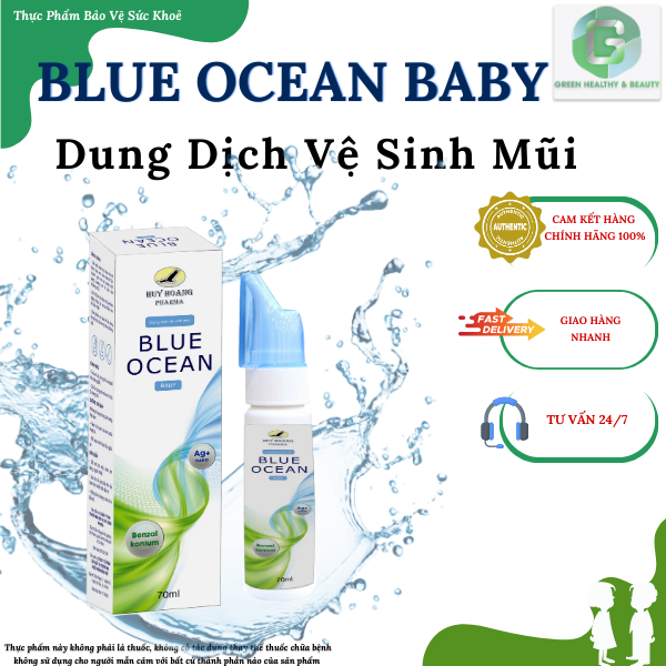 BLUE OCEAN Baby - Dung Dịch Vệ Sinh Mũi Kháng Khuẩn Cho Bé (70ml)