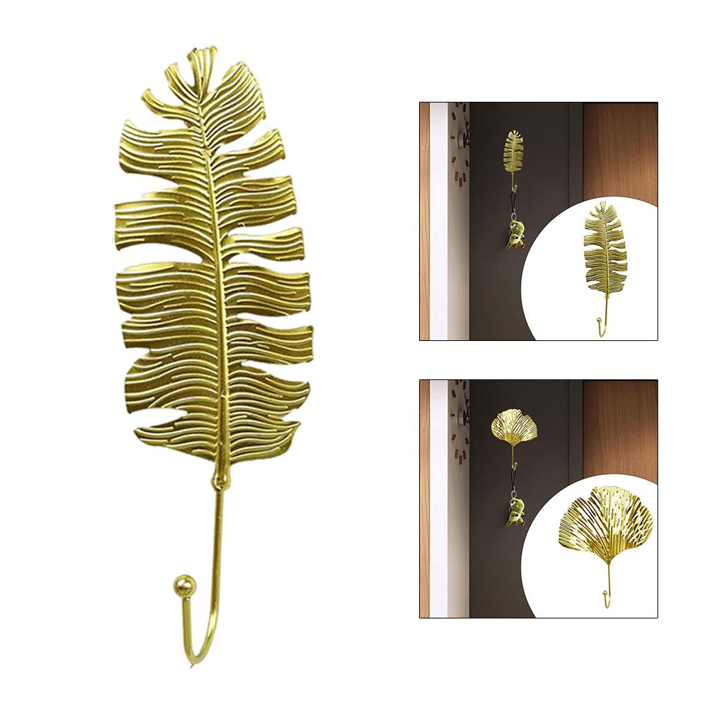 Leaf Shape Hook Door Wall Wardrobe Clothes Bag Key Hanger Home Decor Style 1