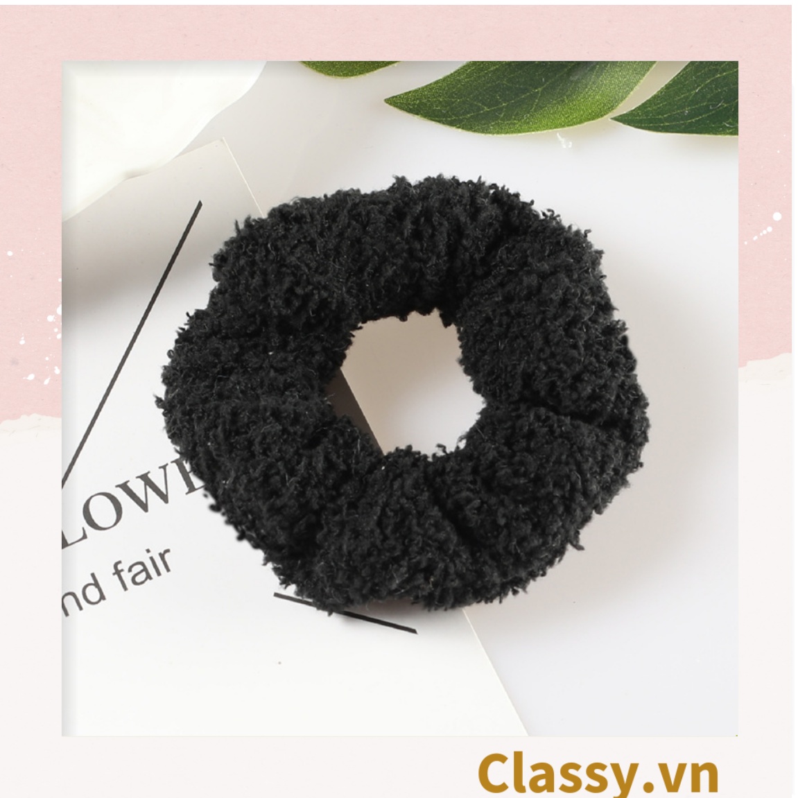 Dây cột tóc vải Scrunchies lông cừu bền chắc PK219