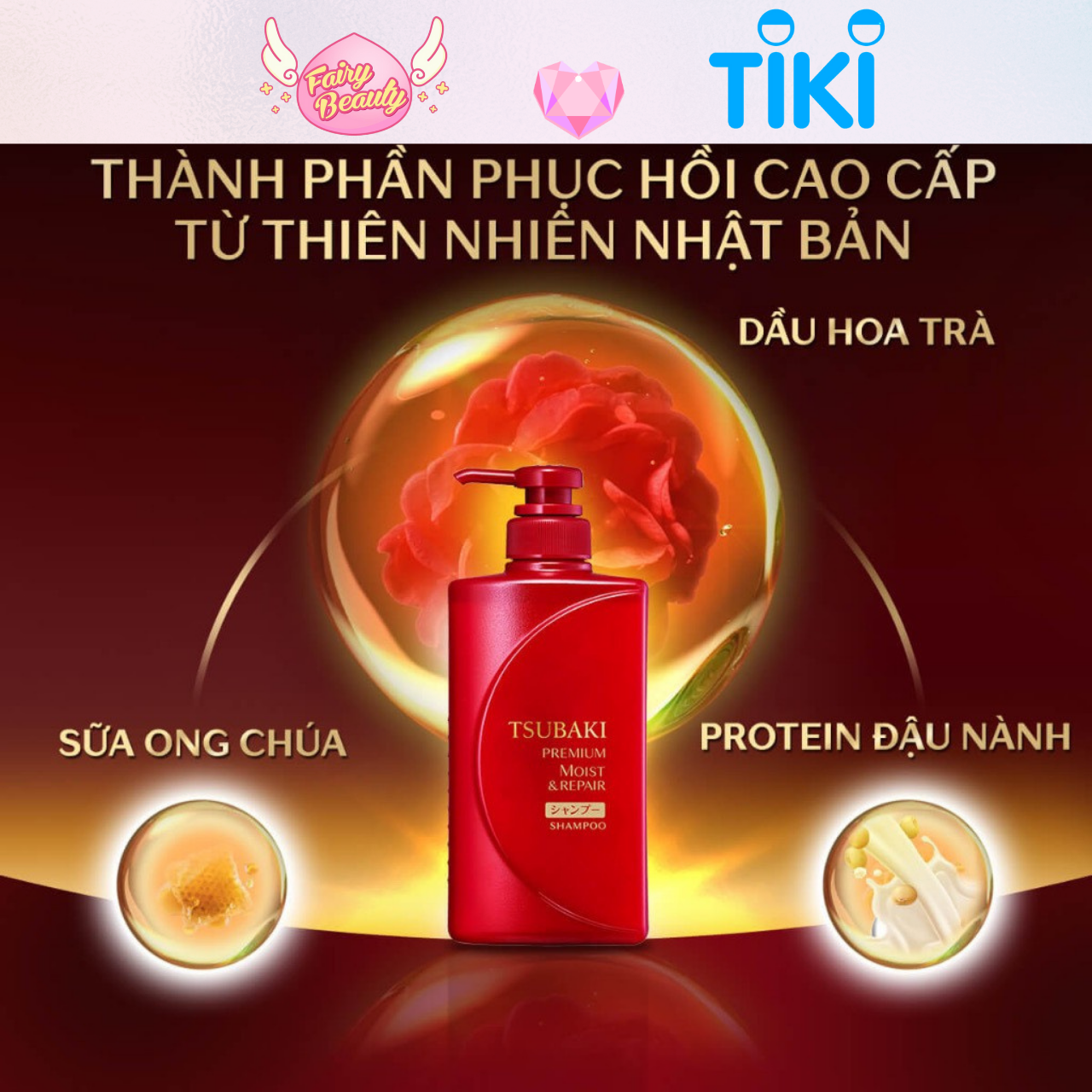 Dầu Gội Dưỡng Phục Hồi Tóc Khô Xơ Rối Và Giúp Bóng Mượt Chiết Xuất Từ Thiên Nhiên Premium Moist 490ml