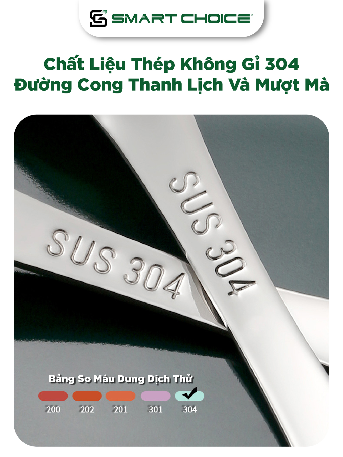 Thìa Inox 304 SMARTCHOICE SCG-PK056 Cỡ Trung Phong Cách Châu Âu Sang Trọng