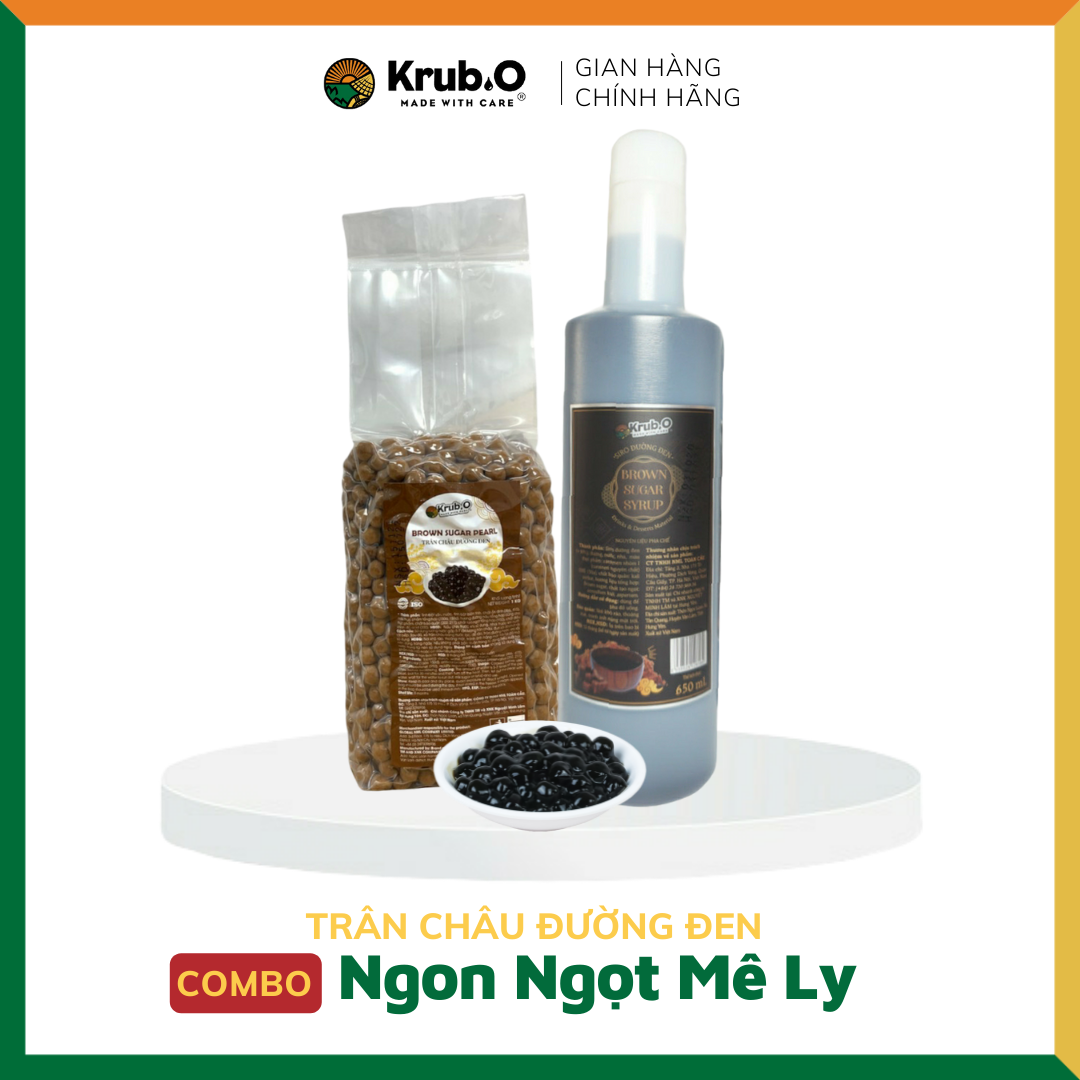 Combo Nguyên liệu Pha Sữa Tươi Trân Châu Đường Đen - Thương hiệu Krub.O MADE WITH CARE