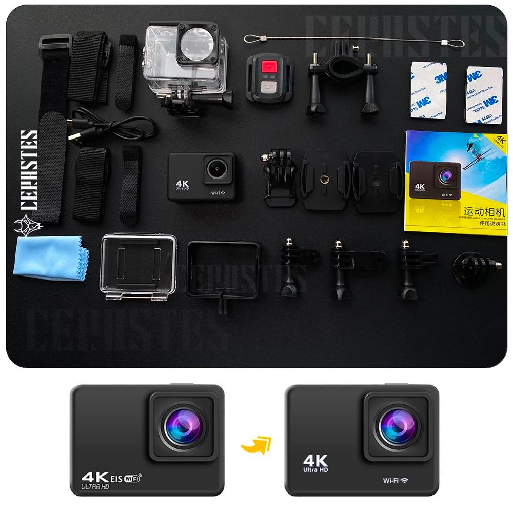 2023 Camera hành động mới 4K 60fps với màn hình điều khiển từ xa Máy ảnh máy ảnh thể thao chống thấm nước camera camera camera camera