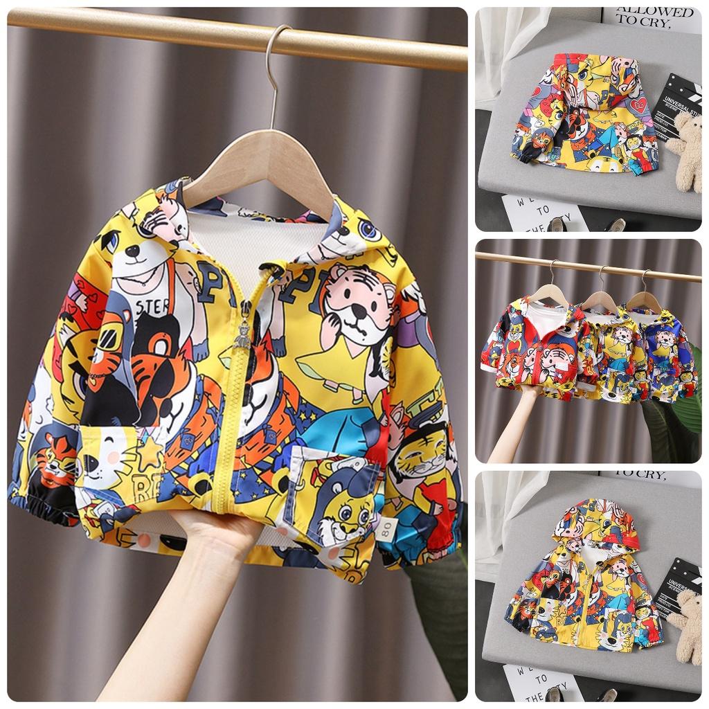 AK5 Size80-120 Áo khoác bé trai Dạng gió 2 lớp Thời trang trẻ Em hàng quảng châu