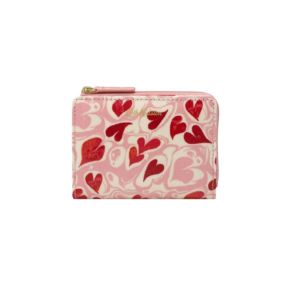 Cath Kidston - Ví nữ ngắn/Slim Pocket Purse - Marble Hearts Ditsy - Pink -1042177